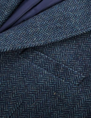 Image of PJ PAUL JONES Mens Herringbone Blazer Vintage Tweed Wool Blend Sport Coat Jacket