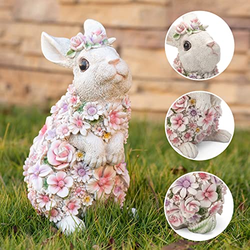 Rabbit Statue - Suynybhf Outdoor Statues Bunny Figurines Garden Decor Resin Easter Decorations Bunnies Gifts Home House Kitchen Figurine Patio Lawn Yard Art Housewarming Funny Decoration (10Inch) #TOP4