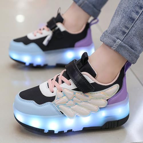 Image of Nsasy Roller Shoes Kids Roller Skates Shoes Girls Boys Wheels Shoes Become Sport Sneaker with Led for Children Gift