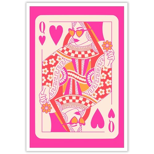 BNGFDV Queen of Hearts Pink Decor Queen of Hearts Poster