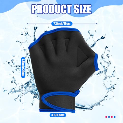 image for Sumind 2 Pairs Swimming Gloves Aquatic Training Gloves Neoprene Mitten