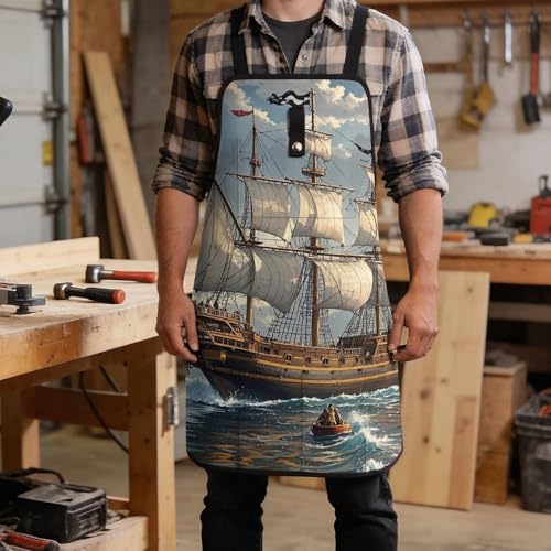 Delantal de trabajo unisex RLDOBOFE vintage náutico miniatura 5