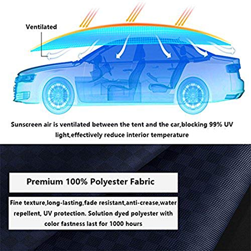 Semi-Automatic Automobile Protection Umbrella, Tent Movable Carport, Folded Car Protection Umbrella Sunproof Sun Shade, Universal(138''X72'')