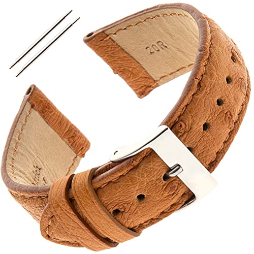 Gilden Unisex 16-20Mm Genuine Ostrich Watch Strap Ls51-0320 (20 Millimeter End Width, Tan) #TOP24
