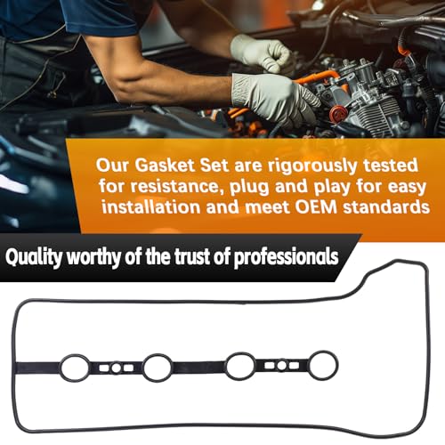 Image of VS50530R Valve Cover Gasket Set, Engine Head Valve Cover Gasket Replacement Compatible with Lexus HS250h Pontiac Vibe Scion tC xB Toyota Camry Corolla Highlander Matrix Solara 2.0L 2.4L