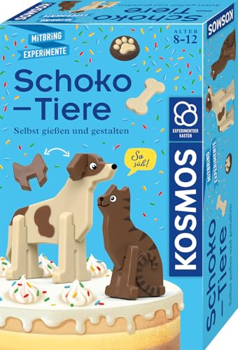 Kosmos 658342 Schoko-Tiere zum Selbergießen DIY-Set Mädchen und Jungen ab 8 Jahre Kindergeburtstag Schokolade gestalten für Kinder Wiederverwendbare Gießformen Schoko Labor