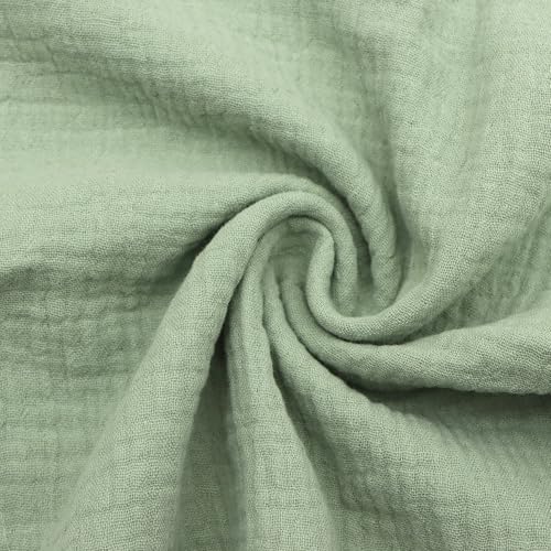 David accessories Cotton Double Layers Gauze Fabric by The Yard 39x53inch Crinkle Fabric Crafts Home Dcor Photoshoots DIY Projects (Grass Green)
