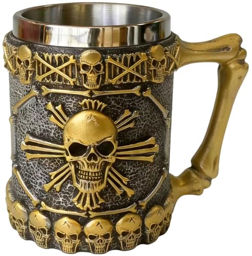 Opiniones y reviews de Tarro calavera más recomendados. 49 CUZOKOLA - Taza de café con calavera de acero inoxidable, 5.5 pulgadas, 14.5 onzas, taza de calavera vikinga, para beber té, leche, cerveza, tazas con asas, vaso grande, tazas de...