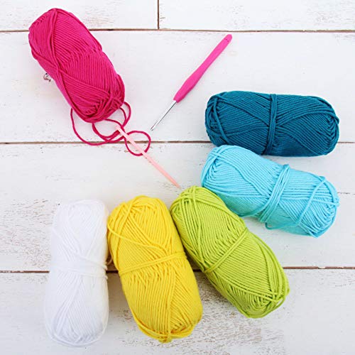 Image of ThreadArt Cotton Crochet Yarn Set #4, 6 Pack 50g 85yd, Spring Flower Colors