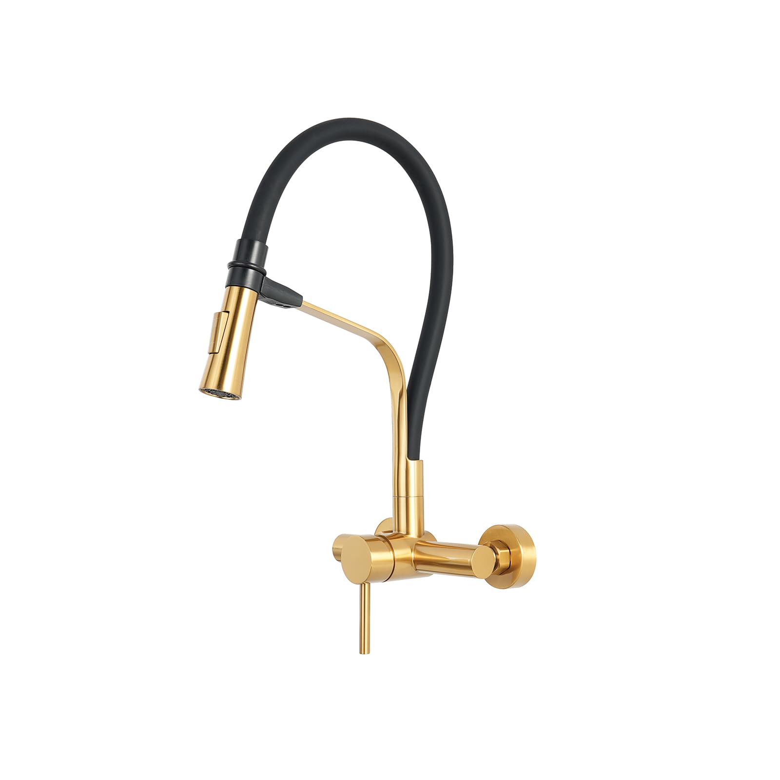 Grifo de montaje en pared con pulverizador lateral, acoplamiento magnético, manguera de silicona flexible, grifos de cocina de acero inoxidable para grifo de utilidad comercial (W-118-TD,