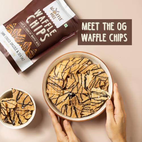 Image of Waffle Mill - Waffle Chips - Dark Choco Drizzle and Sea Salt - Pack of 2-160gm