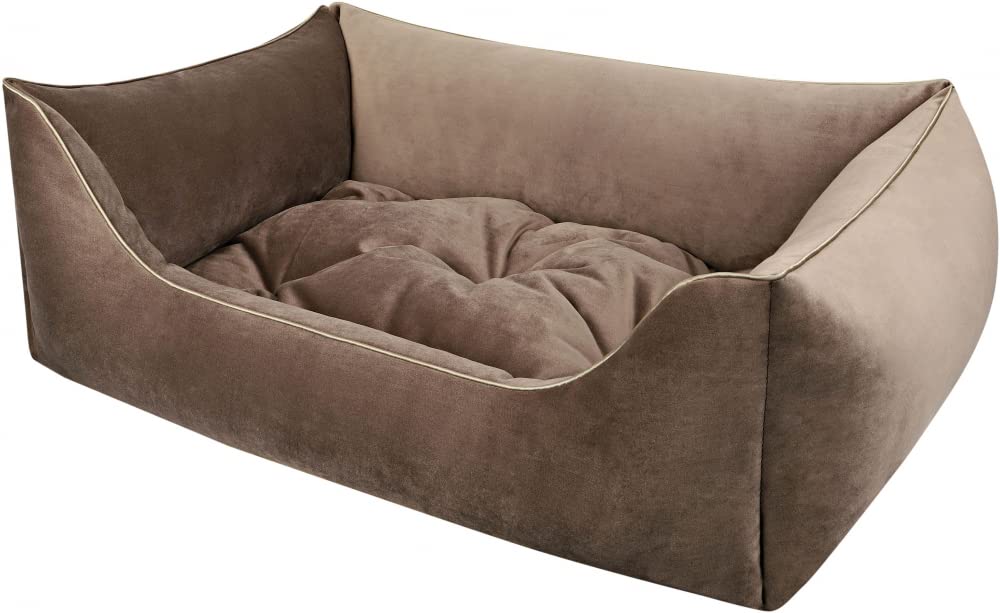 Dandy Dog Cuccia per cani Magic Velvet Tortora, sfoderabile e imbottitura, lavabile, in velluto di alta qualità, resistente, made in Germany, taglia L