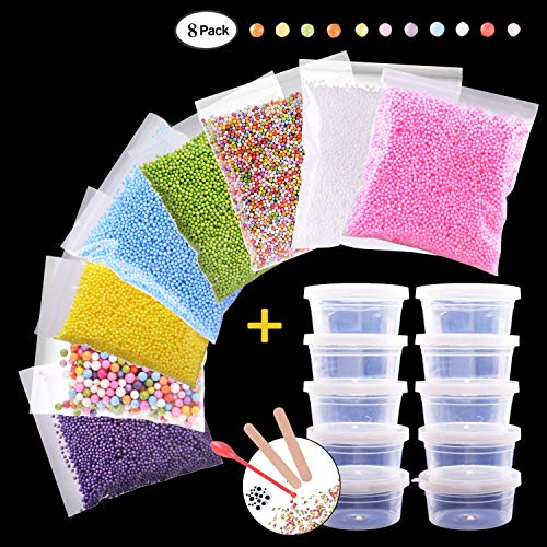 71000pcs Styrofoam Balls for Slime and DIY Crafts Supplies(8Pack), Colorful Foam Beads
