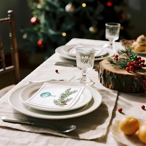 WRAPAHOLIC 50Pcs Christmas Paper Napkins - 3 Ply Christmas Light Disposable Cocktail Napkin for Christmas Party Supplies Tableware, Xmas Holiday - 5 x 5 In – Image 6