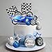 28 PCS Blue Racing Wheel Cake Topper Tyre Cake Decorations for Race Car Theme Birthday Cake Decorations (02)