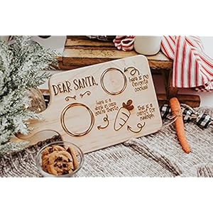 Engravedwoodensantacookieplateforchristmastraditionsboardforsantaclausandreindeerformilkandcookies Urban Country Home Decor Engraved wooden santa cookie plate for christmas traditions board for santa claus and reindeer for milk and cookies urban country home decor