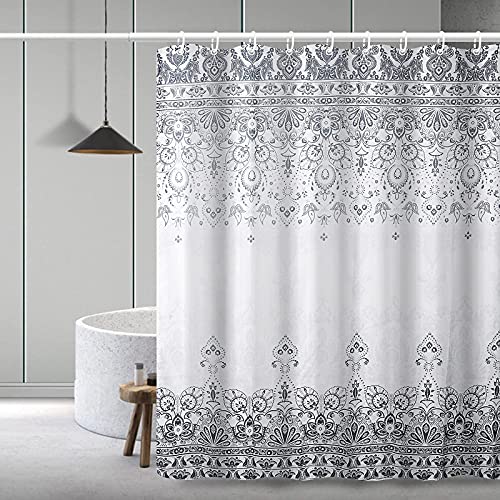 Duschvorhang mit 12 Haken, Polyestergewebe, waschbar, wasserdicht, Duschvorhang-Set für Badezimmer (182,9 x 182,9 cm) Cover