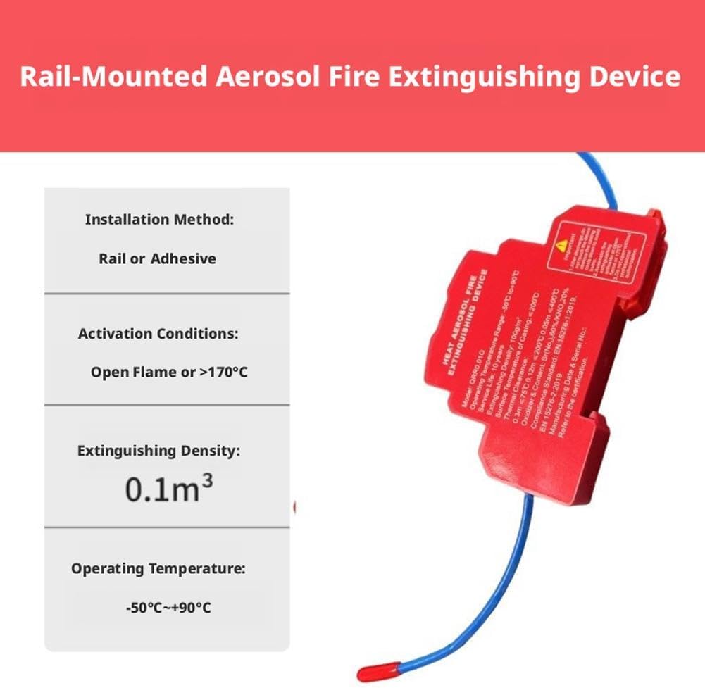 Extintor Cuadro Electrico, Dispositivo AutomáTico de ExtincióN de Incendios Por Aerosol para Panel EléCtrico, Montaje En Riel Din para Armarios EléCtricos E Industriales TambiéN (2PC)