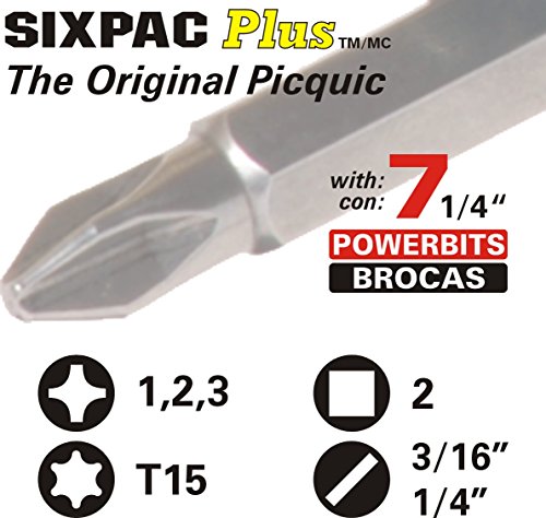 Picquic 88101B Sixpac Plus 7 Bit Multi-Bit Screwdriver, Bulk, Black #TOP3