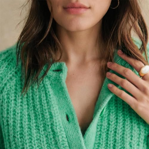 KEOMUD Women's Long Sleeve Cardigan Sweaters 2025 Spring Casual Crewneck Button Down Chunky Knit Cardigans3