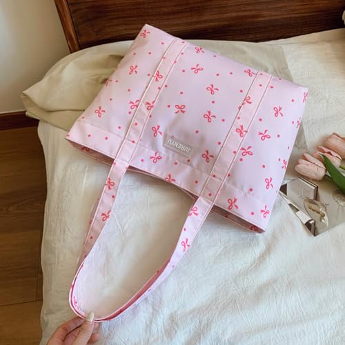 Women Cotton Padded Pattern Shoulder Bag with Large Capacity Commuting Tote Bag Chic Hobo Bag for Shopping Work4