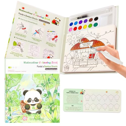 Image of FunBlast Watercolor Painting Book Set - DIY Graffiti Coloring Note-Book with Watercolor