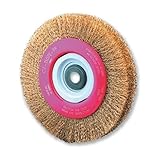 Cepillo circular alambre ondulado, diam. 125, 9 hileras, multieje, acero latonado 0,3mm