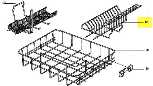 Preisvergleich Produktbild Kompletter Korb, 12 Teller, links, für Spülmaschine Miele 1074710