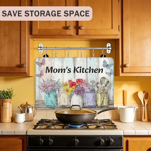 Image of Multi-Design Silicone Stove Cover for Glass /Electric Stoves - 3-in-1 Heat-Resistant Protector Mat, Mother Kitchen Gifts 28 inchx20 inch (Vintage Flower Vases, 28 inch L x 20 inch W)