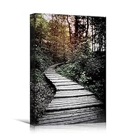 Canvas Wall Art Green Forest Dramatic Forest Landscape Living Room Multicolor Photography Rustic - 12x18 inches