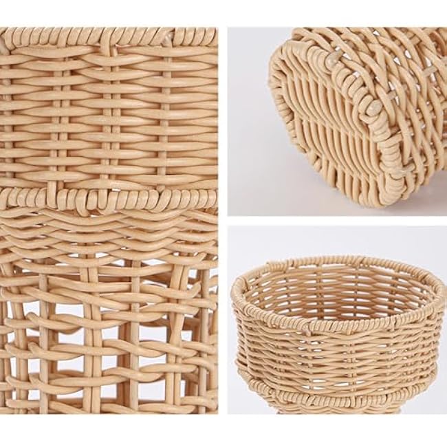 6in Elegant Ice Cream Shape Flower Basket Decorative Plastics Bouquet Holder Multifunctional Woven Basket For Family Outings