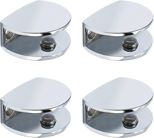 Alise BL3012-4P - Soporte de ducha ajustable, soporte de abrazadera resistente para estantes de vidrio de 0.315-0.472 in, abrazaderas de montaje en