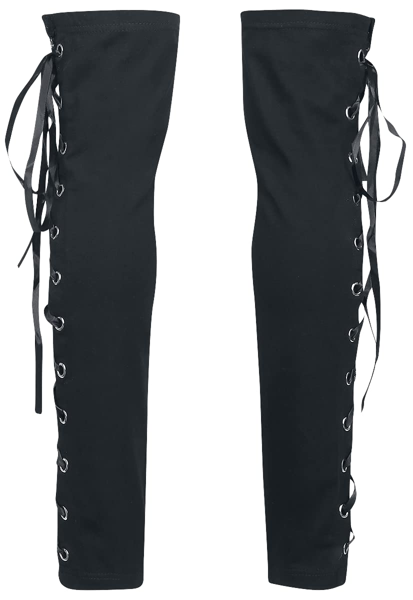 Gothicana by EMP Damen schwarze Beinstulpen mit Schnürung