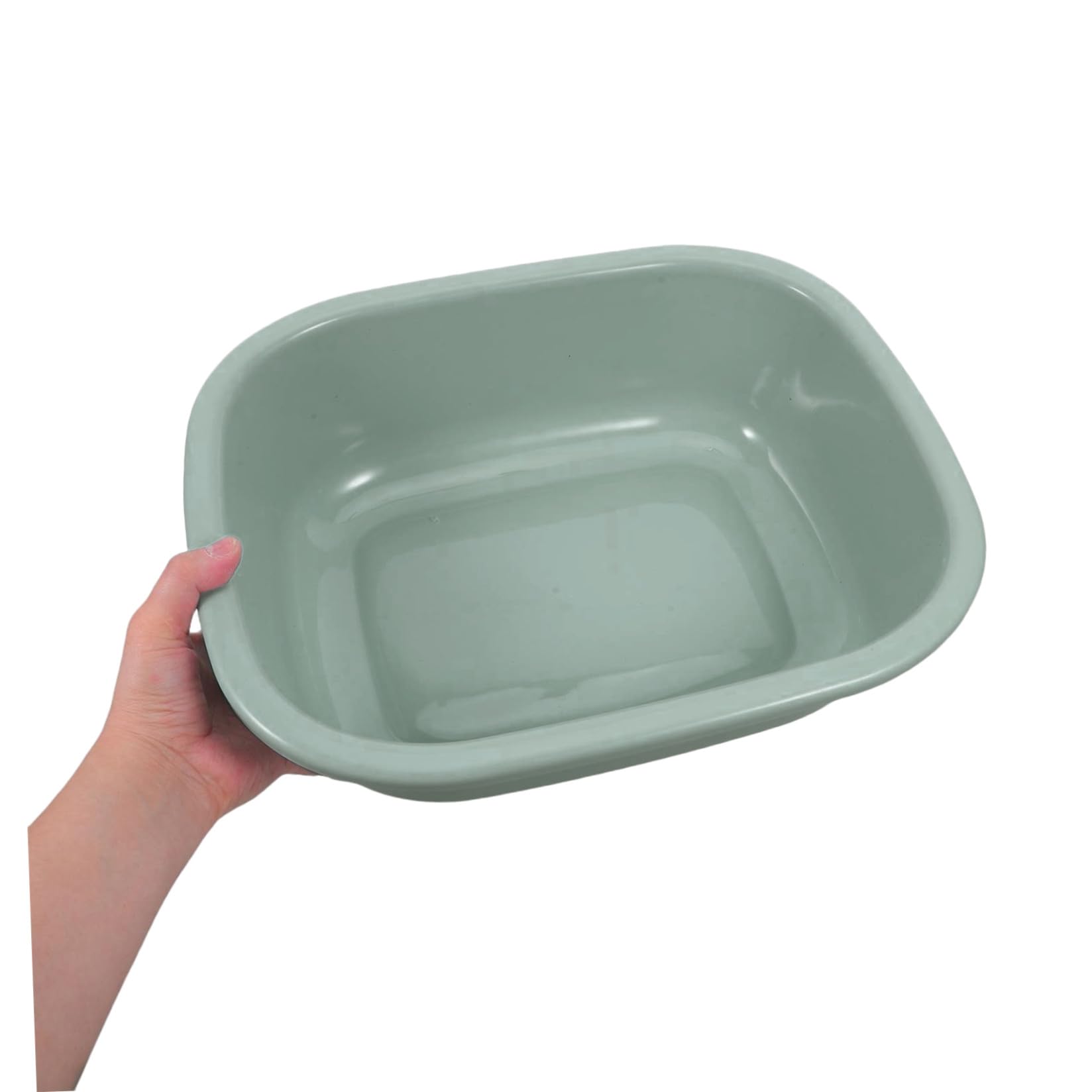 SEWACC Lavabo de plástico, cuenco rectangular grueso para lavar el cabello, remojo de pies, lavandería, uso en el hogar y baño