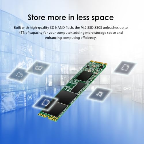 Image of Transcend 256GB M.2 2280 SATA III 6Gb /s SSD | 3D NAND Flash | DDR3 DRAM Cache | Read /Write - up to 530 /400 MB /s | 140 TBW | 5 Yrs. Warranty | TS256GMTS830S