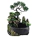Casa Da Tavolino Della Decorazione Umidificatore,Delaman Articoli Regalo Mini Cascata Fontana Di Meditazione Zen Piccola Rockery Vento Ruota Pianta Verde For La Domestica Desktop Humidifie