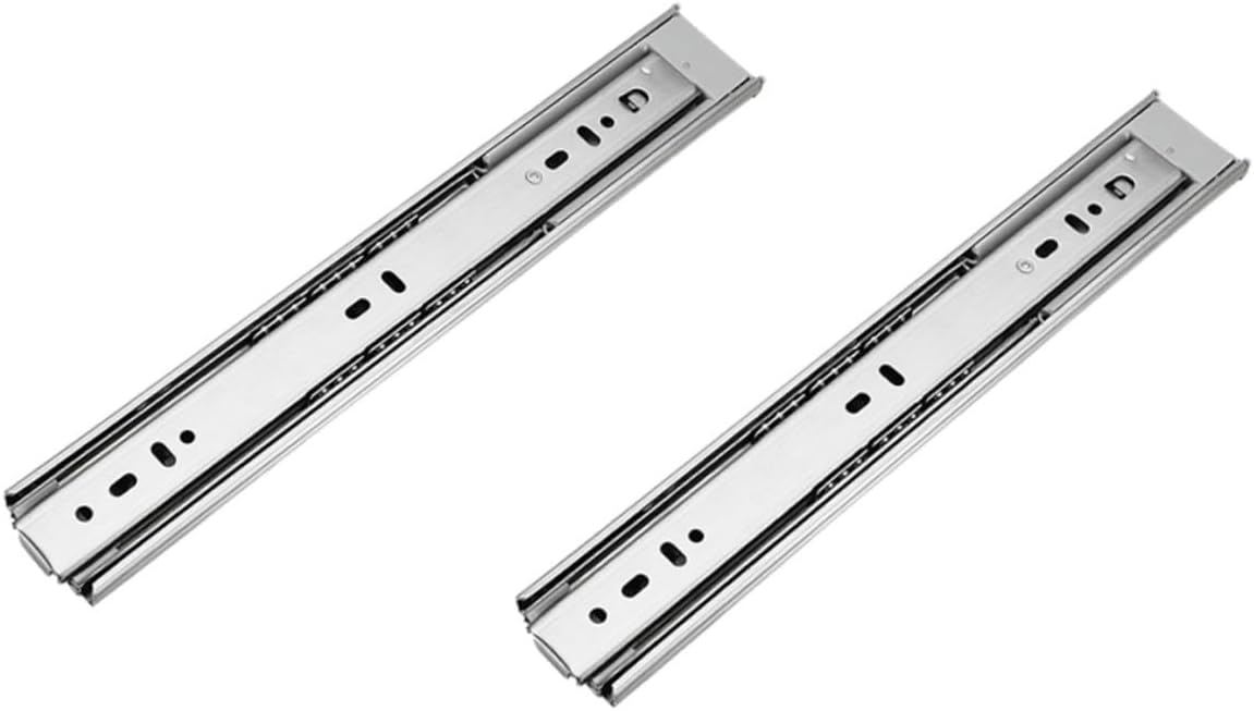 VILLCASE Stainless Steel Cabinet Drawer Slide Rail Silent Buffer Damping Rail Heavy-Duty Mute Track for Furniture Closet Extension with Solid Steel Ball Bearing
