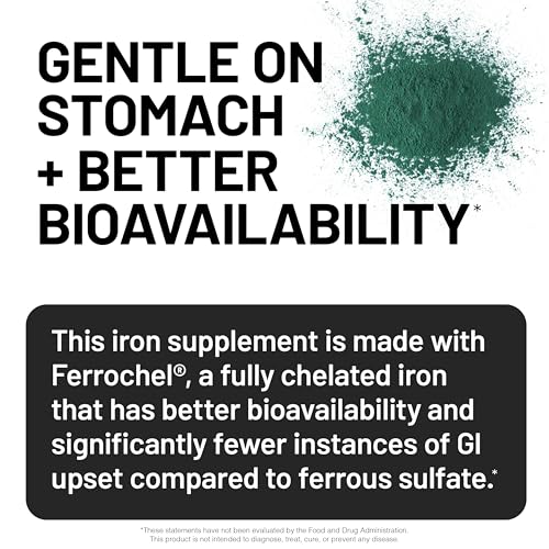 NatureWise Vegan Iron Supplement for Women & Men - Gentle on Stomach High Absorption - Coated Iron Bisglycinate Tablets + Vitamin C, Methyl B12, Folate & Organic Food Blend - 30 Tablets[30-Day Supply] - image 4