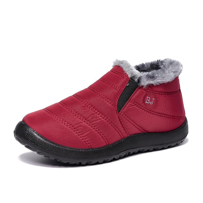 Waterproof Snow Boots for Women Outdoor Warm Fur Lined Booties Winter Comfortable Ankle Boots Lightweight Short Boots