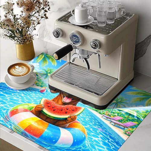 Image of HOMETITUTE Summer Stove Top Cover 28x20 Dachshund Pool Heat Resistant Protector