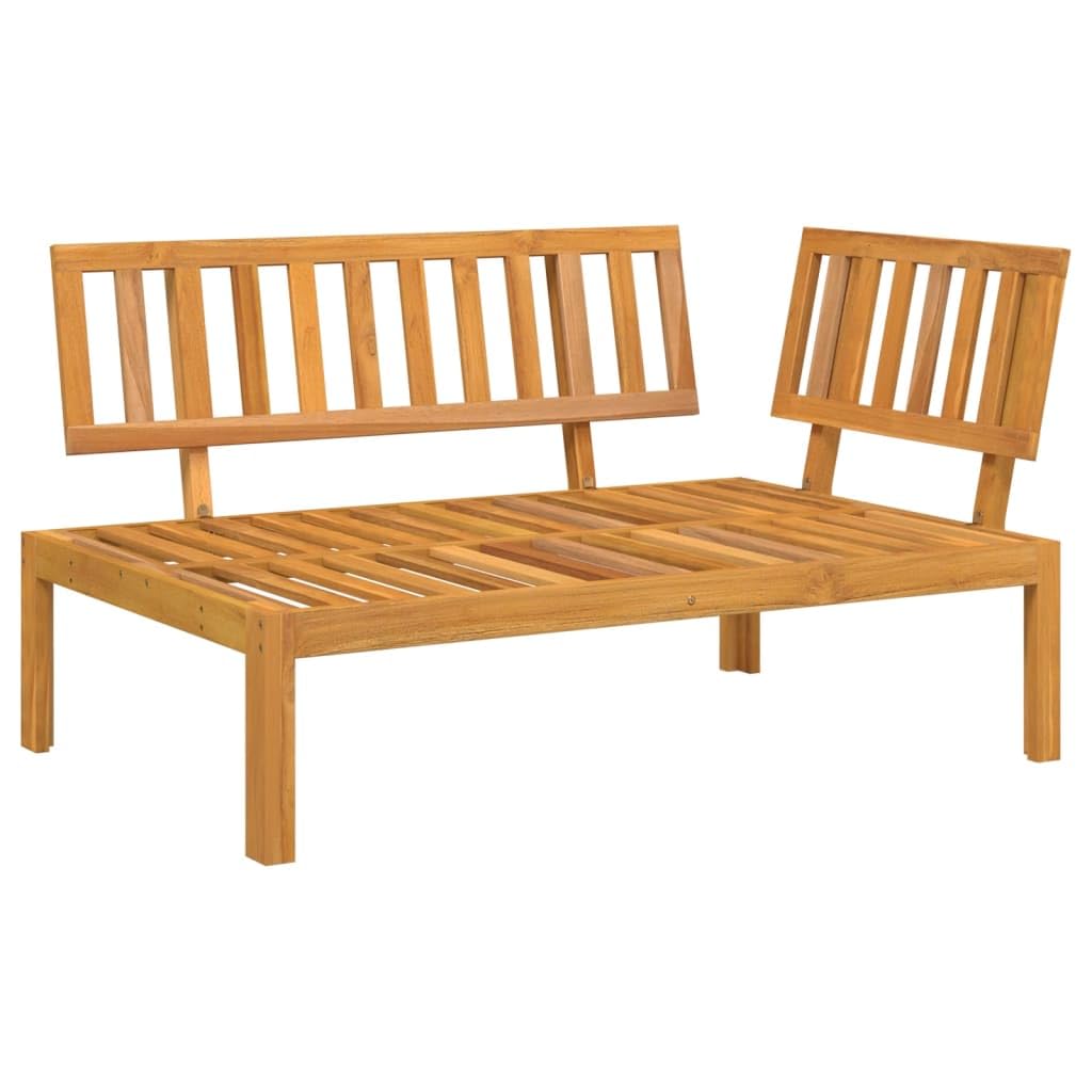vidaXL Sofá de Esquina de palets para jardín Madera Maciza de Acacia, sofá de palets de Madera, Banco de Exterior, Muebles de jardín, Banco de palets