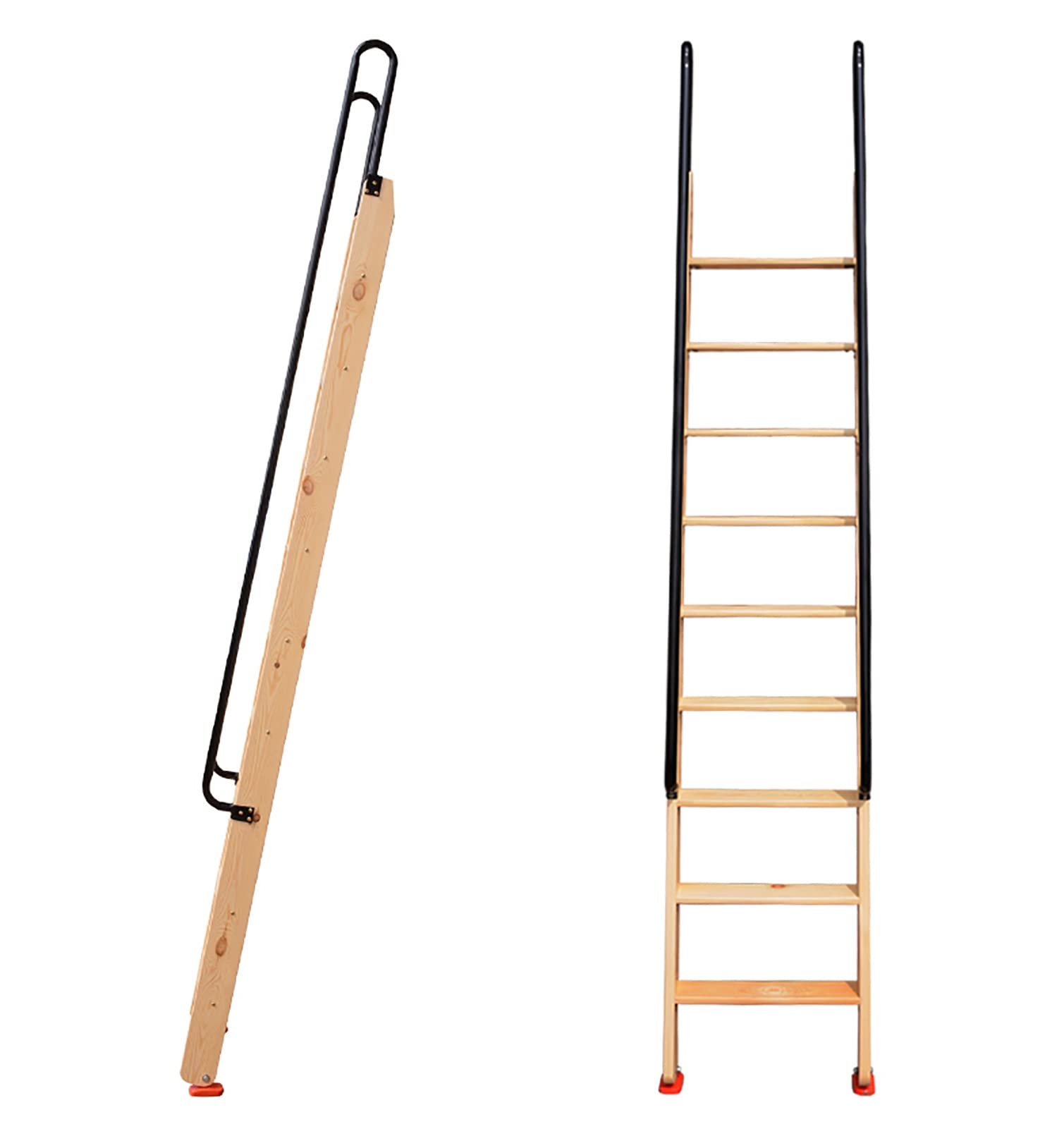 Escalera de madera para litera con asa, diseño antideslizante para un uso estable, ideal para aplicaciones de autocaravana, caravana, remolque o dormitorio