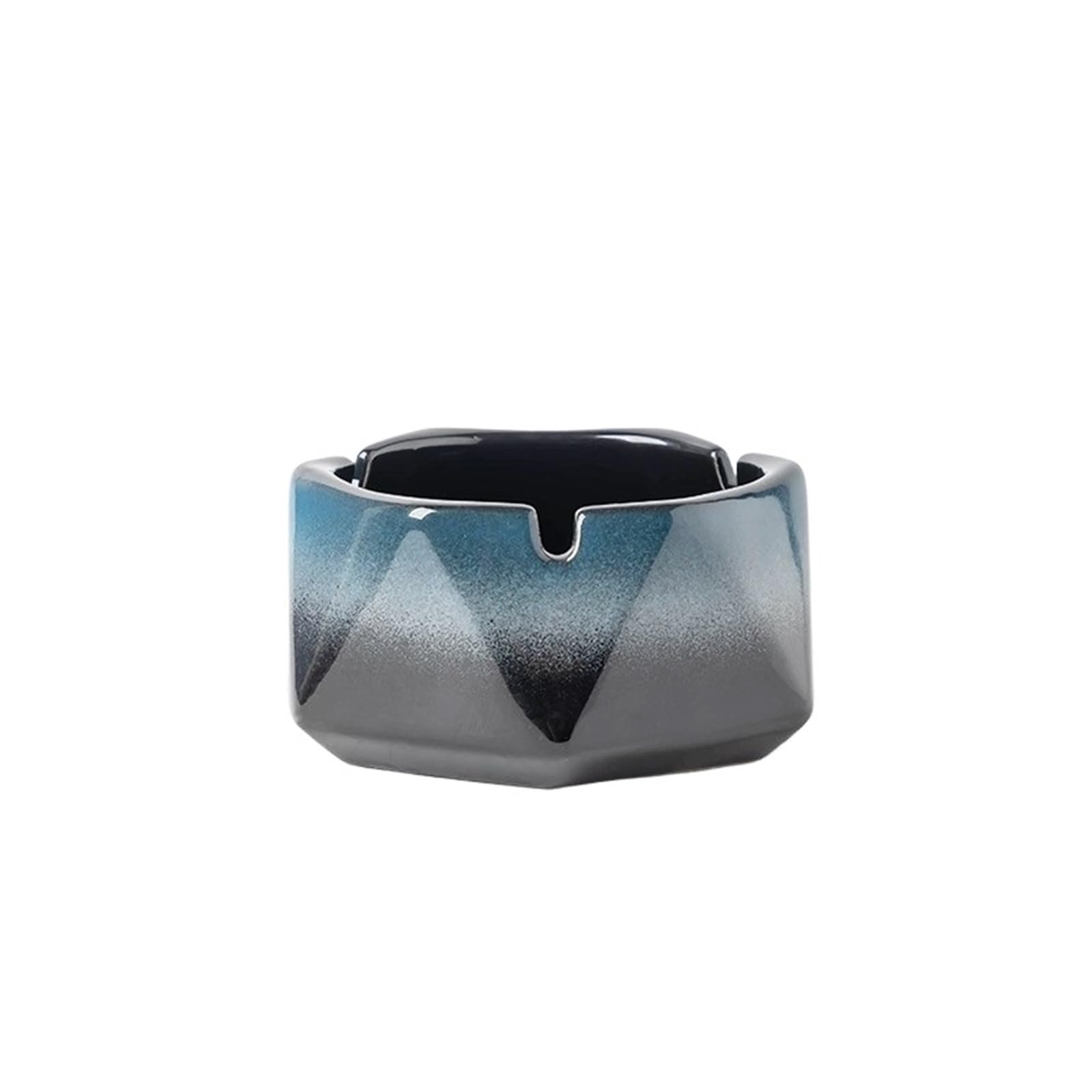 Cigarettes Ashtrays Ceramic Hexagonal Ashtray with Slot Desktop Caddy for Office