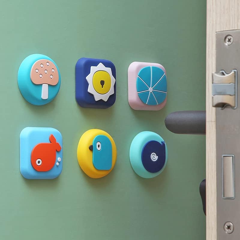 Miniatura 5 de Parachoques de puerta azules para paredes tope de puerta de pared de silicona para pared armarios pomos de puerta refrigerador ducha silenciador de