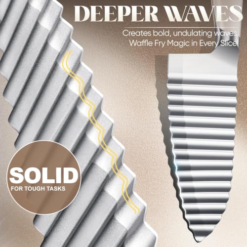 Huusk Waffle Fry Cutter Knife - Deep Wavy Heavy Duty for Crinkle Cut, White - Image 5