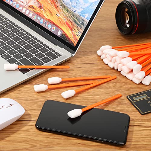 500 Pack Foam Cleaning Swabs 5.1 Inch, Foam Tips Sponge Sticks For Printer, Electronics, Camera, Optical Lens, Sewing Machine (Orange) #TOP2