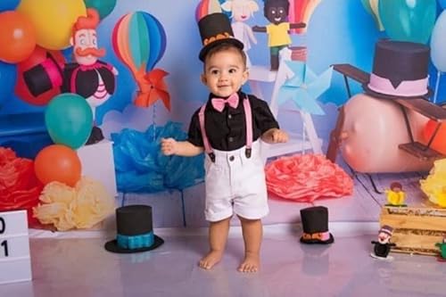 Mundo Bita Kit Roupa Conjunto Infantil Menino 4 Peças Camisa Gravata Bermuda e Suspensório Aniversár