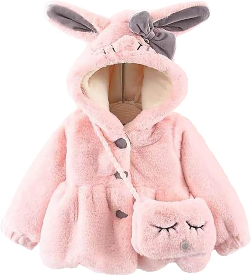 Urtrend Baby Girl's Toddler Kids Fall Winter Coat Jacket Outerwear Ears Hood Hoodie