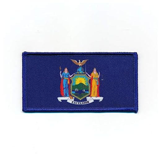 hegibaer 50 x 25 mm delstaten New York flagga Patch Albany klistermärke klistermärke 1117 A