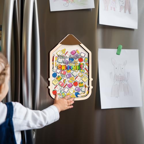 Image of Personalized Wooden Reward Jar for Kids, Custom Name Potty Training Reward System with Acrylic Tokens, Classroom Behavior Tool, Back to School Gift for Boys & Girls, Classroom Decoration
